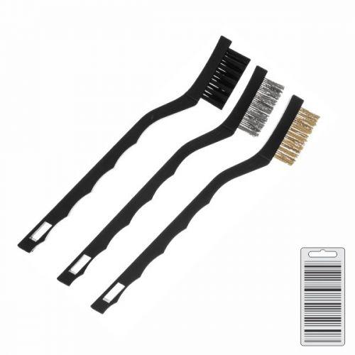 ESCOVA ACO MINI KIT 3 PCS COM CABO