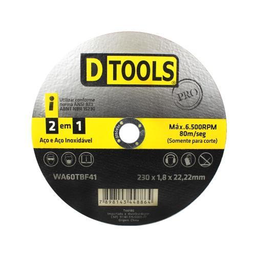 DISCO DE CORTE ACO/INOX 9X1,8MM DTOOLS