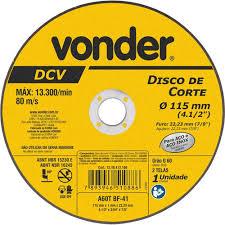 DISCO CORTE 115,0X1,0X22,23 DCV INOX/MET