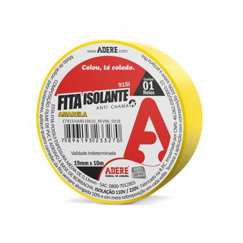 FITA ISOLANTE 19mm x 5M AMARELA ADERE