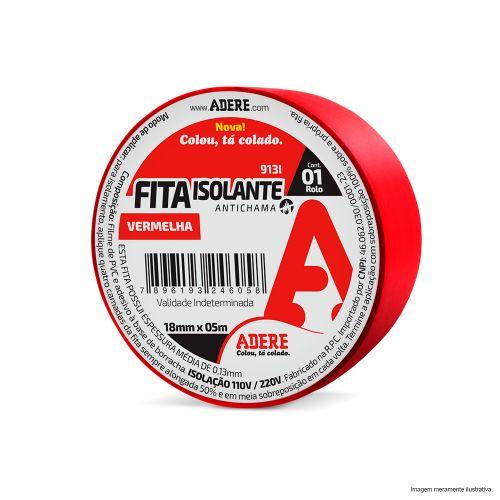 FITA ISOLANTE 18mm x 5m VERMELHA 913I ADERE