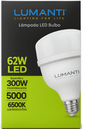 LAMPADA LED BULBO 62W 6500K 5000 LUMENS E27 AUTOVOLT