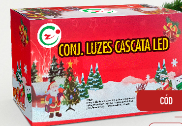 CONJ LUZES CASCATA C/ 100 LEDS WARM ESTATICO C/ TERMINAL FEMEA FIO BRANCO 220V