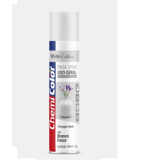 TINTA SPRAY 400ML BRANCO FOSCO CHEMICOLOR