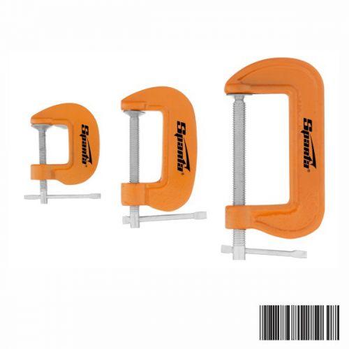 JOGO GRAMPO TIPO "C" 03 PEÇAS 25X50X75MM