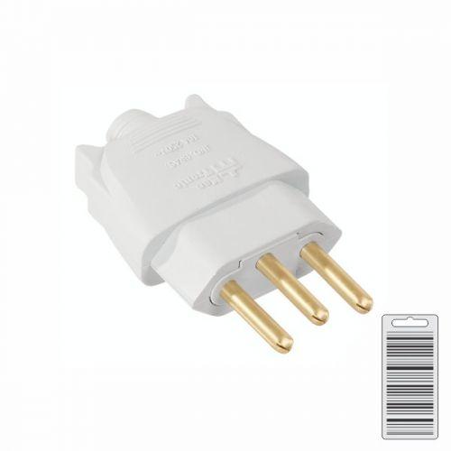 PLUGUE MACHO 180° BRANCO 250V 2P+T 20A