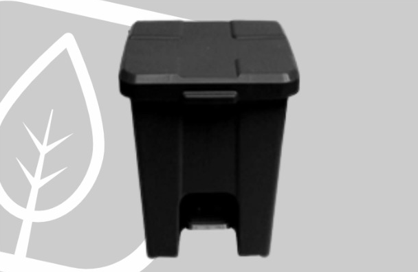 LIXEIRA QUADRADA 30L C/PEDAL PRETA