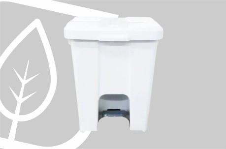 LIXEIRA QUADRADA 15L COM PEDAL BRANCA