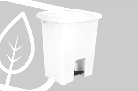LIXEIRA QUADRADA 30L C/PEDAL BRANCA