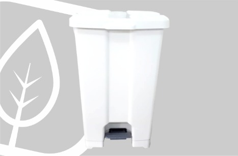 LIXEIRA QUADRADA 60L C/PEDAL BRANCA