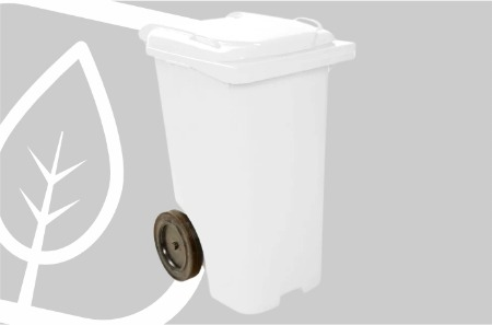 CONTENTOR 240L C/ RODA E PEDAL BRANCO