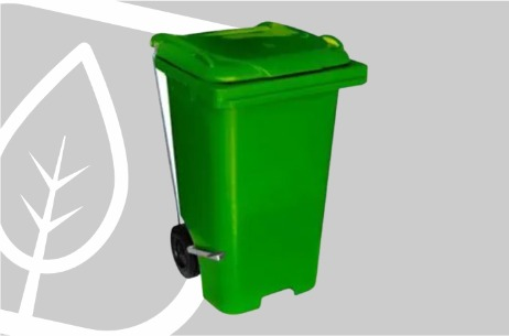CONTENTOR 240L C/ RODAS E PEDAL VERDE