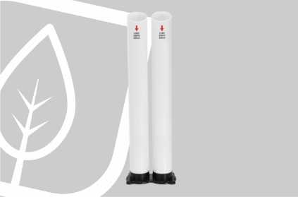 LIXEIRA DE COPOS 2 TUBOS AGUA BRANCO