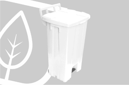 LIXEIRA QUADRADA 100L C/PED S/ROD BRANCA