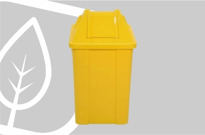 LIXEIRA QUADRADA 60L TAMPA VAI-VEM AMAR