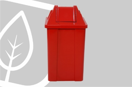 LIXEIRA QUADRADA 60L TAMPA VAI-VEM VERM