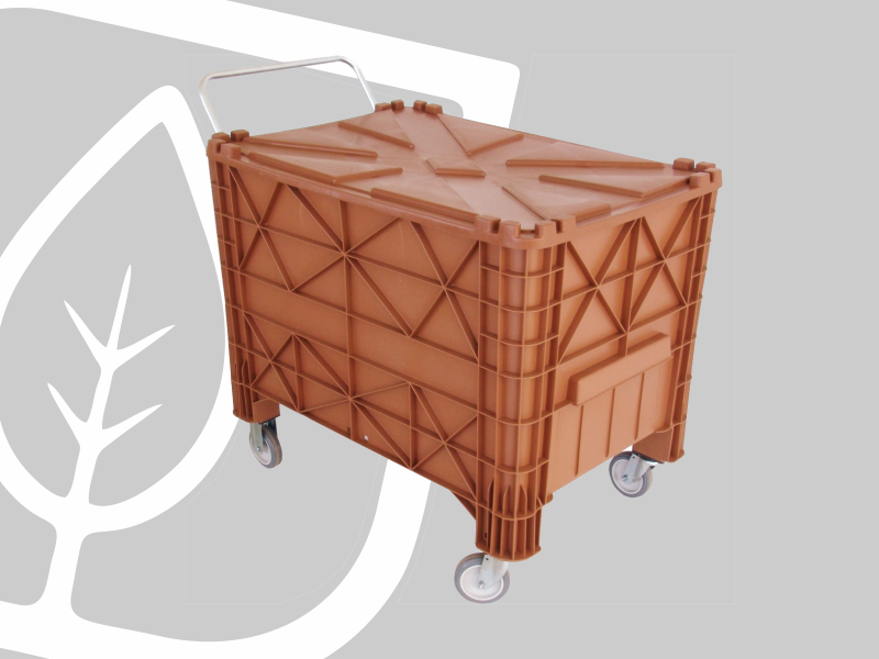 CAIXA PLASTICA 370L C/TAMPA CABO RODAS