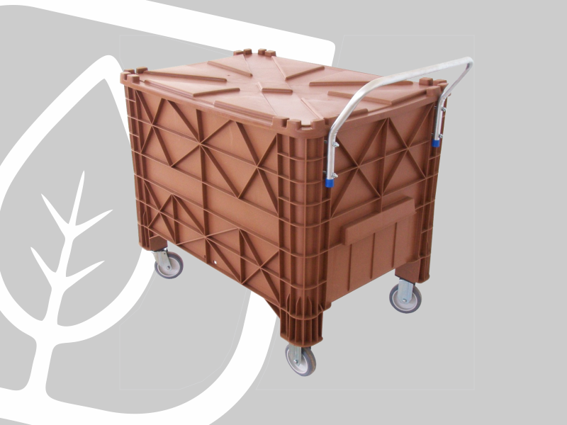 CAIXA PLASTICA 370L C/TAMPA CABO RODAS