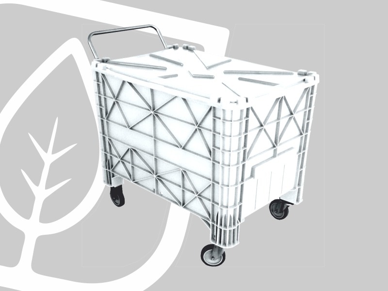 CAIXA PLASTICA 370L C/TAMPA CABO RODAS