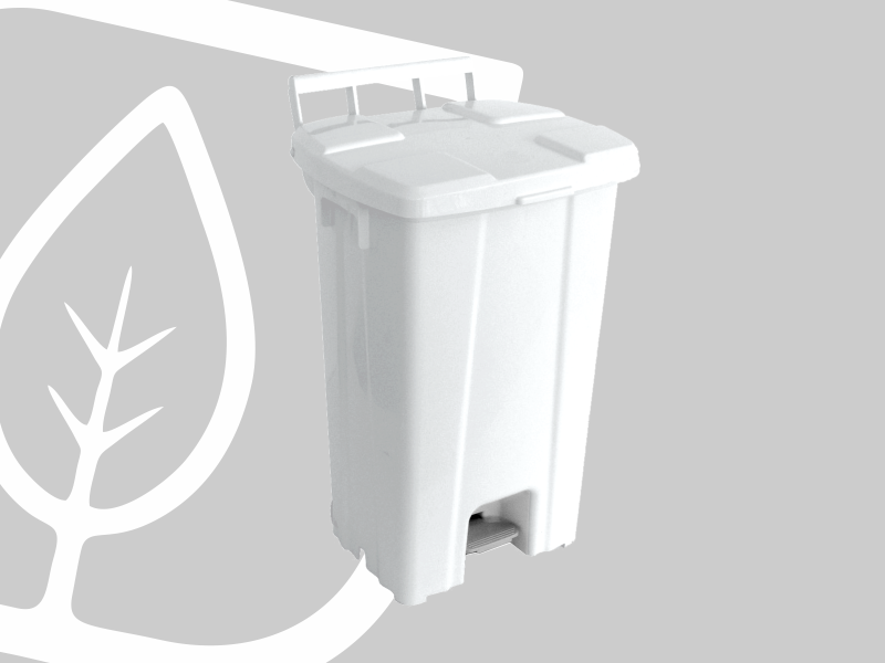 LIXEIRA QUADRADA 100L C/PEDAL S/RODAS BRANCA