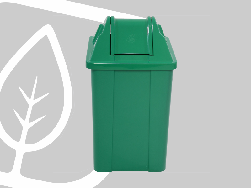 LIXEIRA QUADRADA 100L TAMPA VAI VEM VERDE