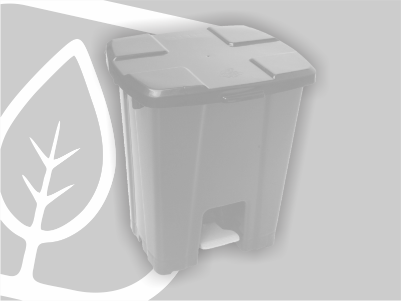 LIXEIRA QUADRADA 30L C/PEDAL CINZA