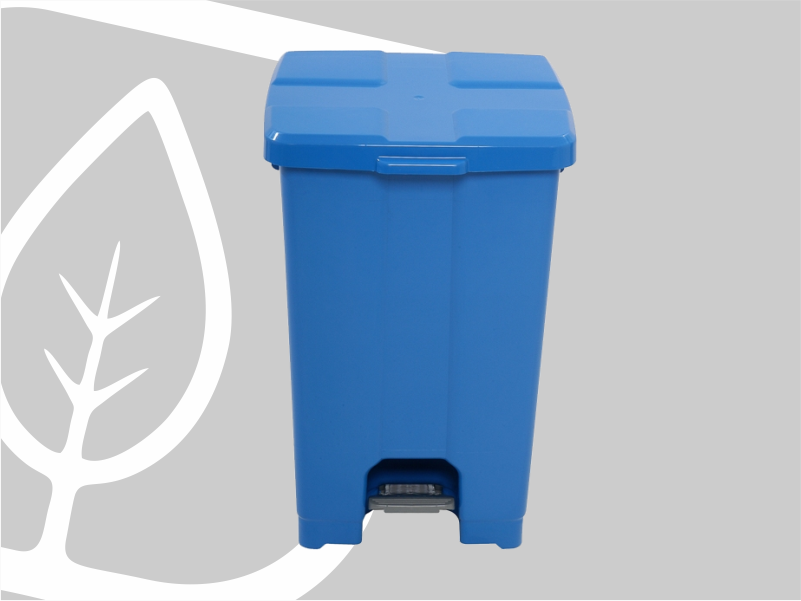 LIXEIRA QUADRADA 60L C/PEDAL AZUL