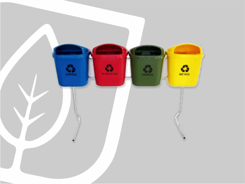 CONJUNTO COLETA SELETIVA 40L C/4 CESTOS