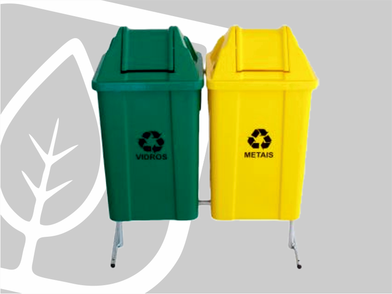 CONJUNTO COLETA SELETIVA 100L C/2 CESTOS