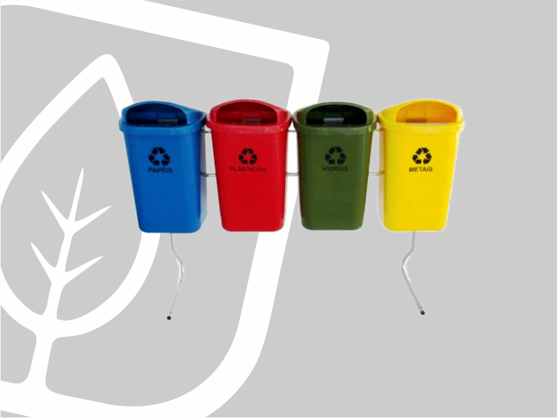 CONJUNTO COLETA SELETIVA 50L C/4 CESTOS