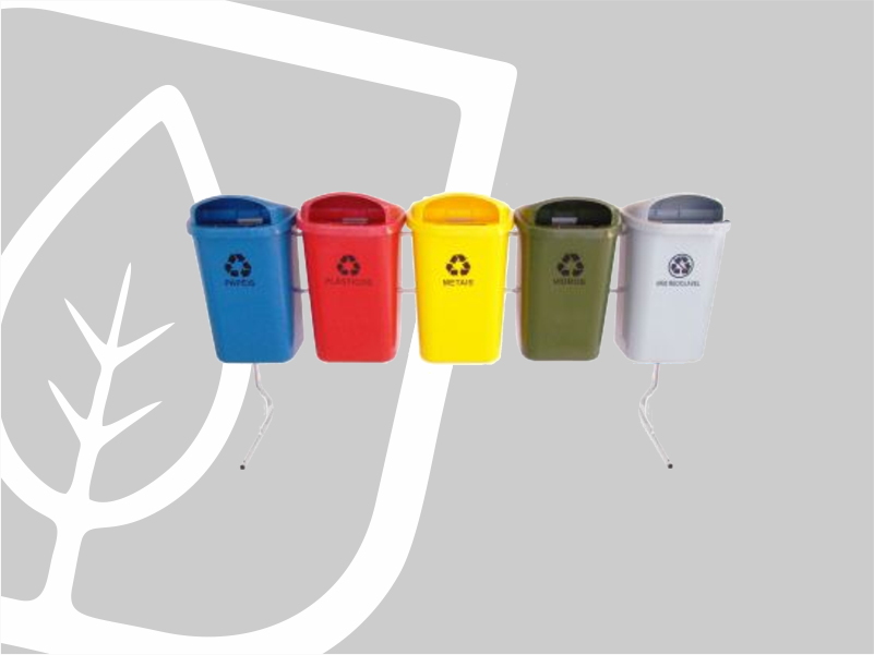 CONJUNTO COLETA SELETIVA 50L C/5 CESTOS