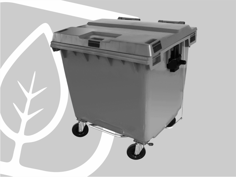 CONTENTOR 1000L C/ PEDAL CINZA