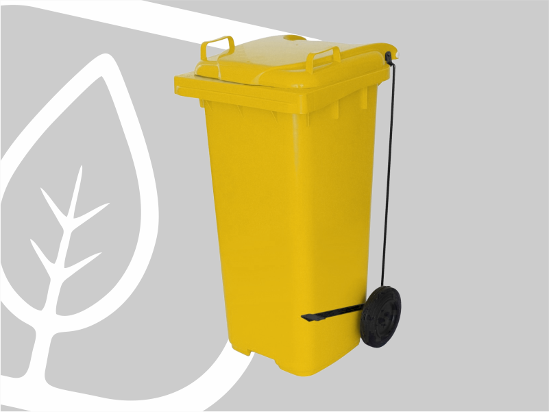 CONTENTOR 120L C/PEDAL AMARELO