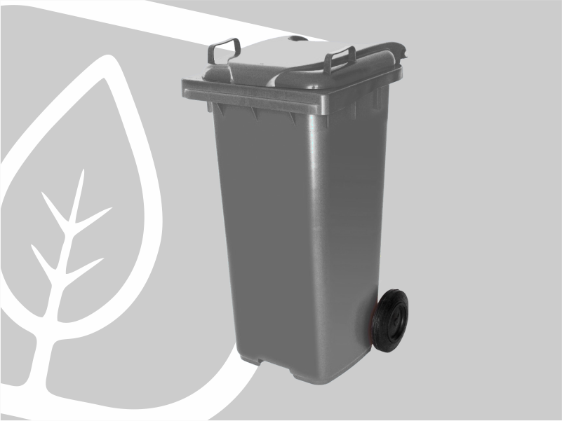 CONTENTOR 120L COM RODAS CINZA