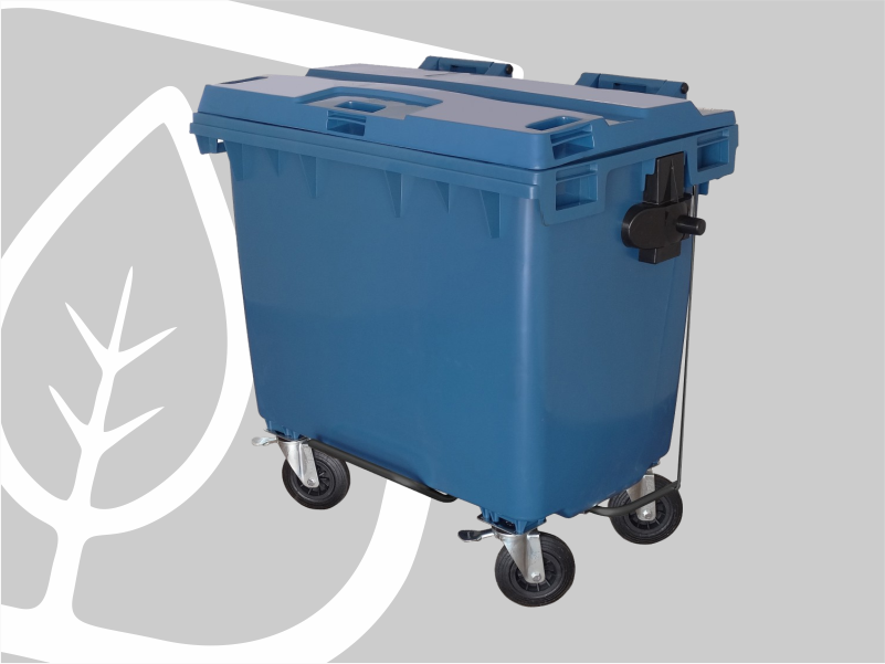 CONTENTOR MOVEL 660L C/PEDAL AZUL