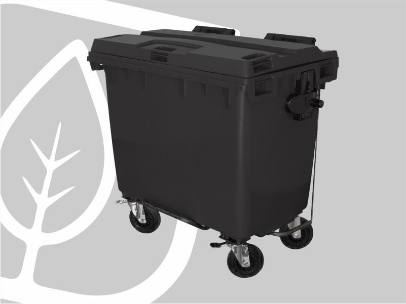 CONTENTOR MOVEL 660L C/PEDAL PRETO