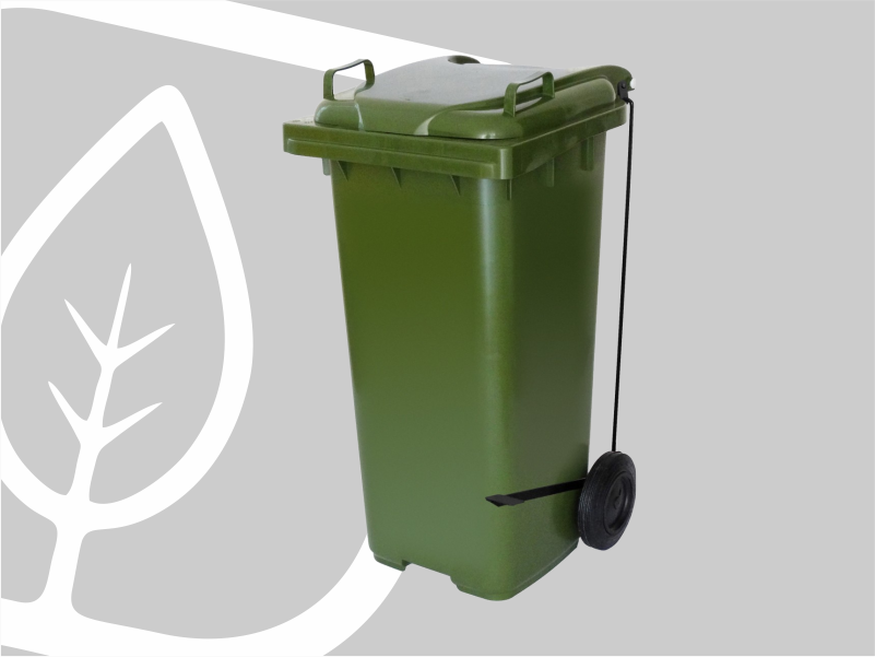 CONTENTOR 120L C/PEDAL VERDE