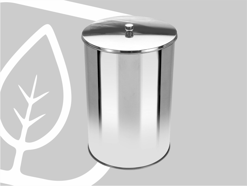 LIXEIRA OFFICE RED.C/TAMPA ACO INOX 10L