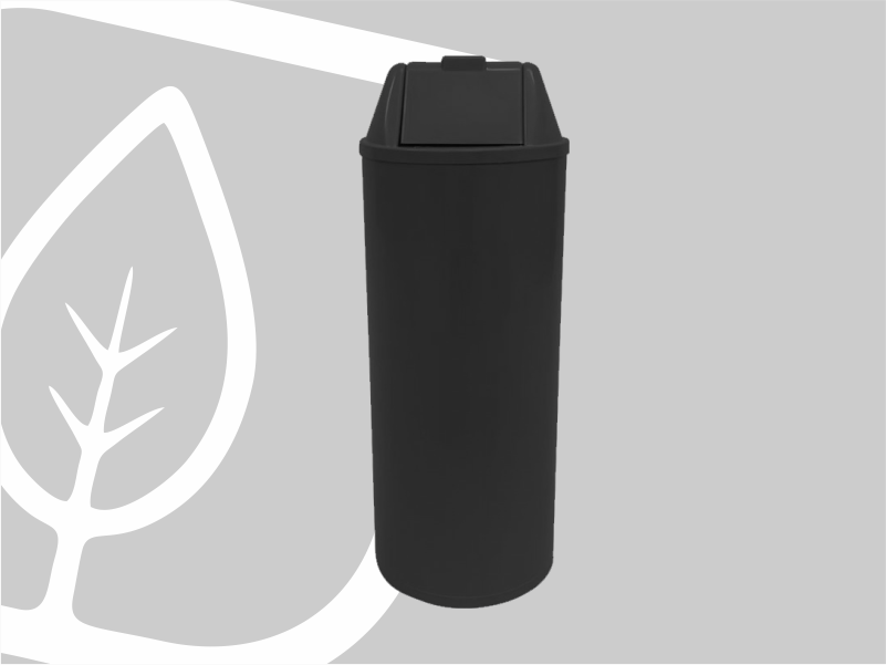 LIXEIRA PLAST. 50CM C/TPA VAI-VEM PRETA