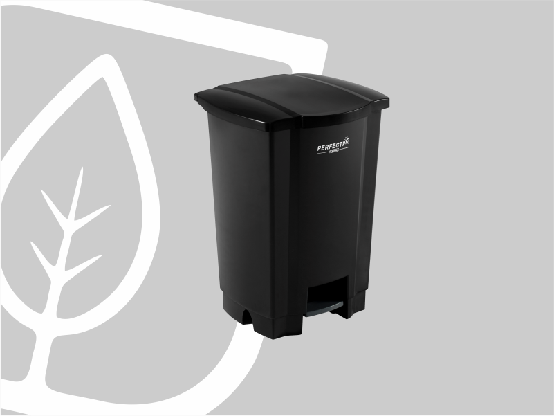 LIXEIRA PERFECT 17L C/PEDAL PRETA