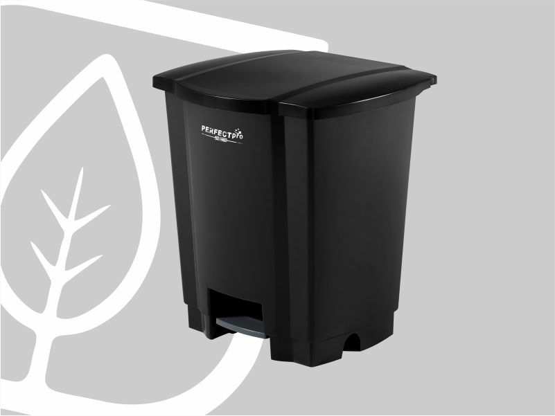 LIXEIRA PERFECT 35L C/PEDAL PRETA