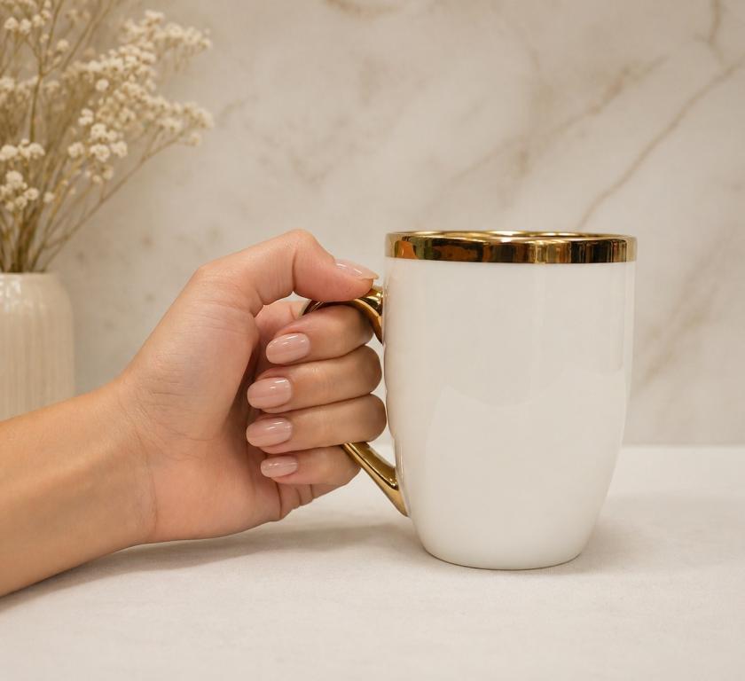 A Caneca Porcelana de Borda e Alça Dourada STR001, Caixa c/72 UN, colocar no carrinho somente múltiplos da caixa.