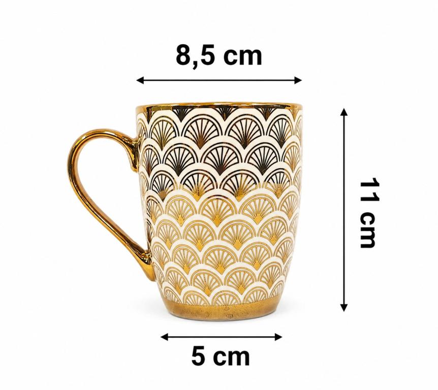 A Caneca de Porcelana detalhe dourado STR002, Caixa c/72 UN, colocar no carrinho somente múltiplos da caixa.