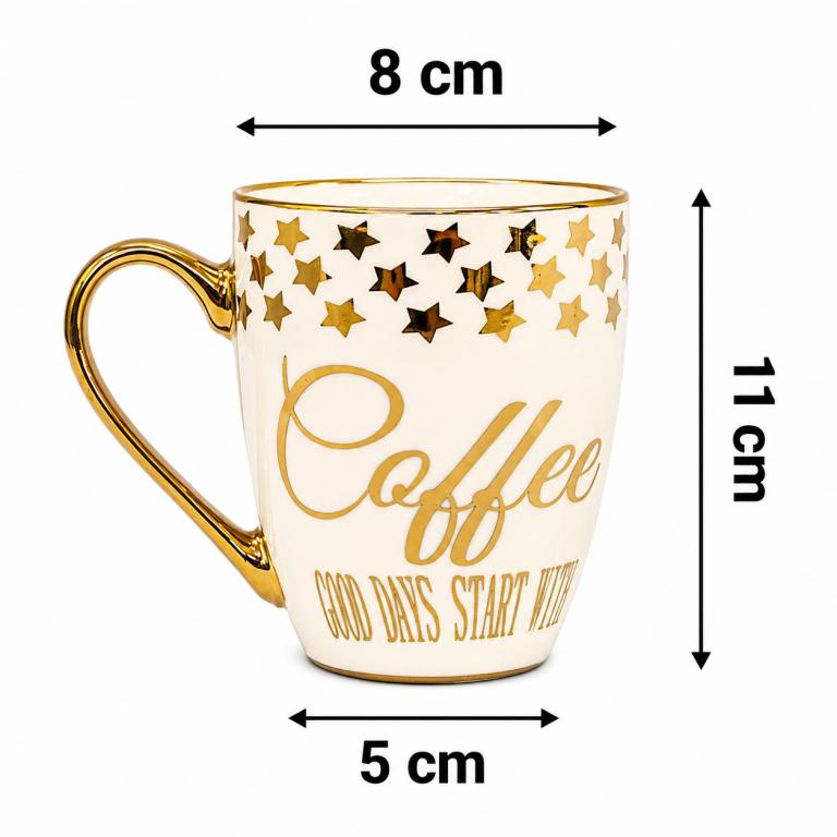 A Caneca de Porcelana Coffee Dourado STR017, Caixa c/72 UN, colocar no carrinho somente múltiplos da caixa.
