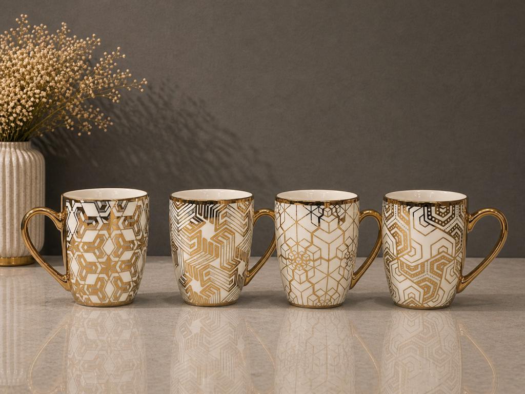 A Caneca de Porcelana com Desenhos em 3D Dourado STR008, Caixa c/72 UN, colocar no carrinho somente múltiplos da caixa.