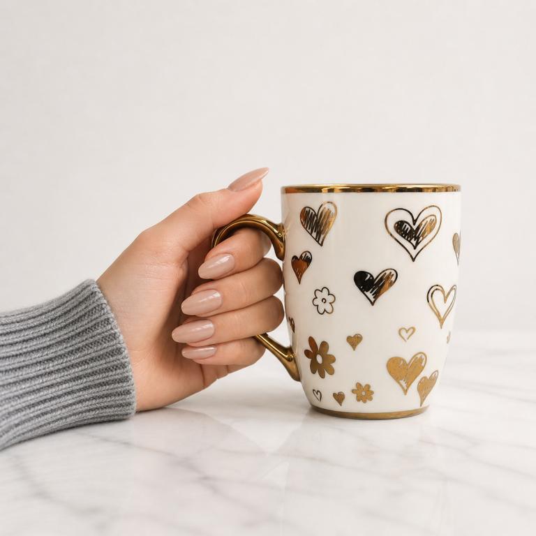 A Caneca de Porcelana com Coração Dourado STR020, Caixa c/72 UN, colocar no carrinho somente múltiplos da caixa.