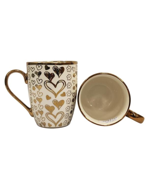 A Caneca de Porcelana com Coração Dourado STR020, Caixa c/72 UN, colocar no carrinho somente múltiplos da caixa.