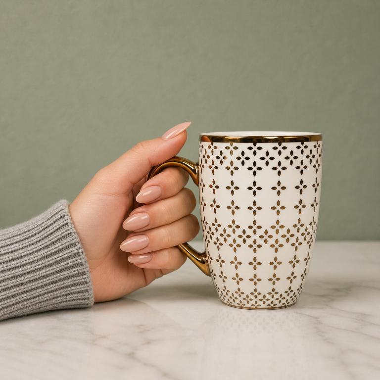 A Caneca de Porcelana com Detalhes em Dourado STR018, Caixa c/72 UN, colocar no carrinho somente múltiplos da caixa.