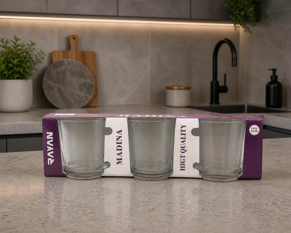 A Kit Caneca de Vidro Madina c/ 3 un 215 ml RYG2055, Caixa c/16 Kit, colocar no carrinho somente múltiplos da caixa.