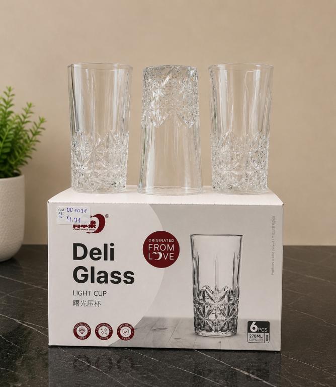 A Kit Copo de Vidro Deli Glass c/ 3 un 278 ml UV1031, Caixa c/8 kit, colocar no carrinho somente múltiplos da caixa.